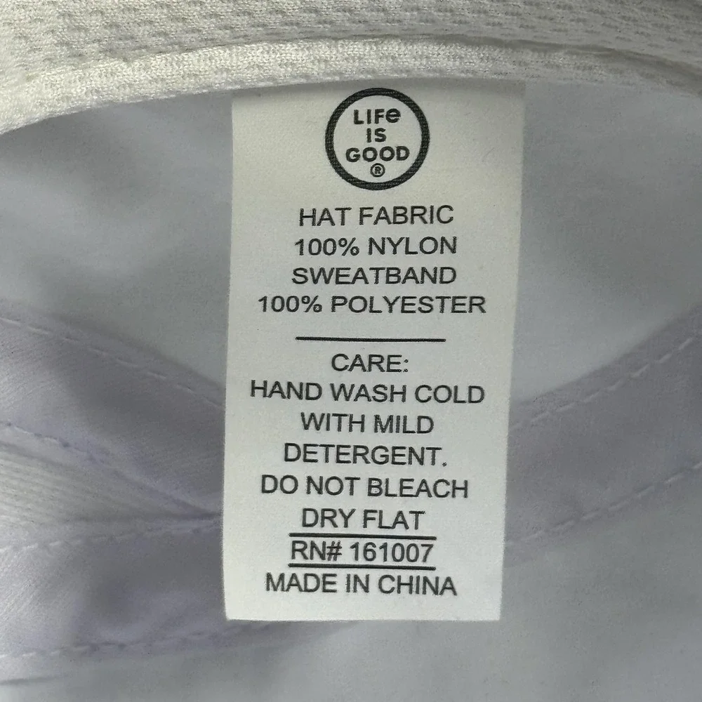 Life Is Good Active Fit Running 5-Panel Hat Cap Strap Back One Size White